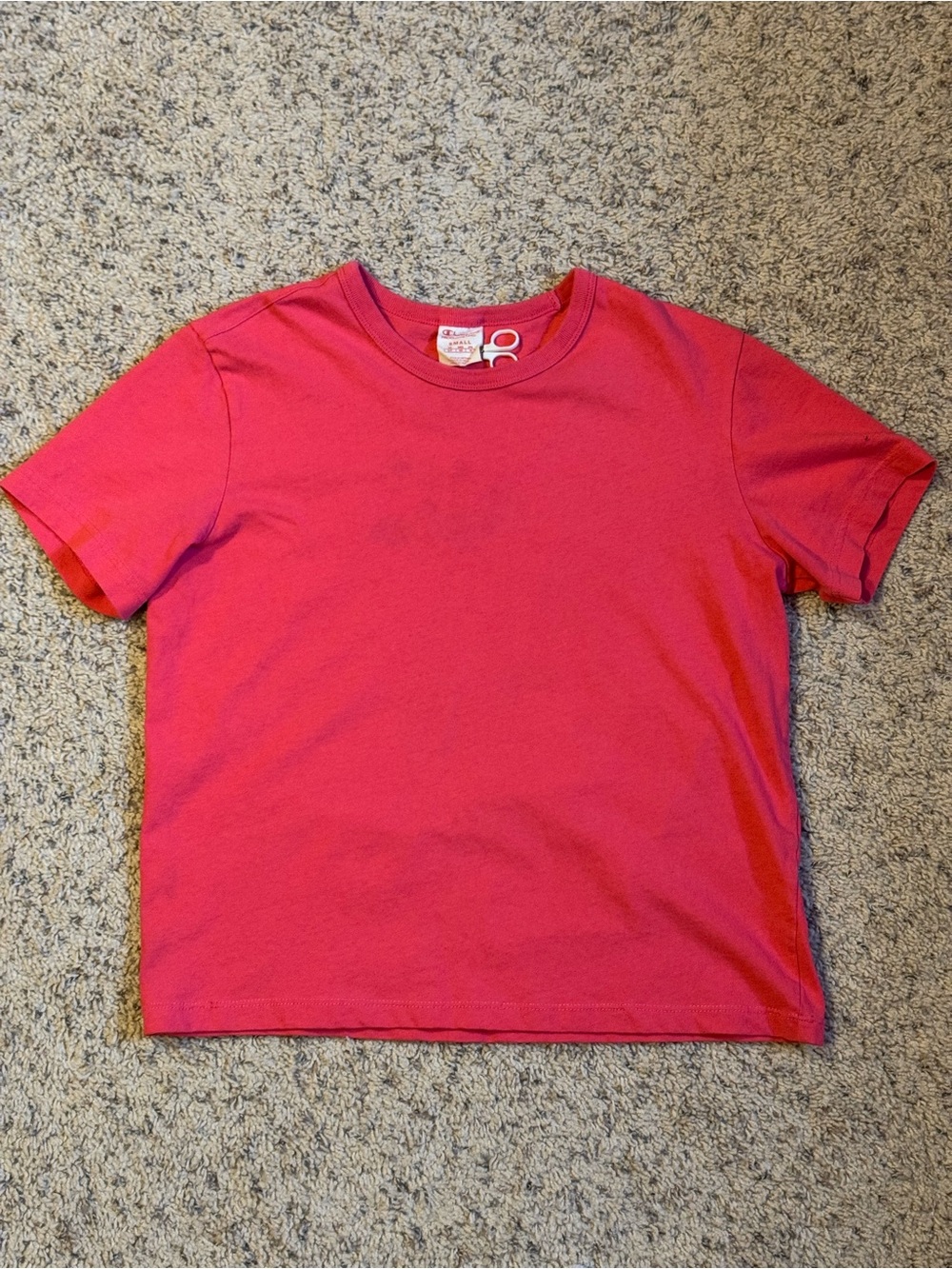 Vintage Y2K Champion Short Sleeve Tee In Bright Pink Size Small